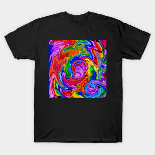 Marble rainbow Abstract Art by Orchid 5 T-Shirt